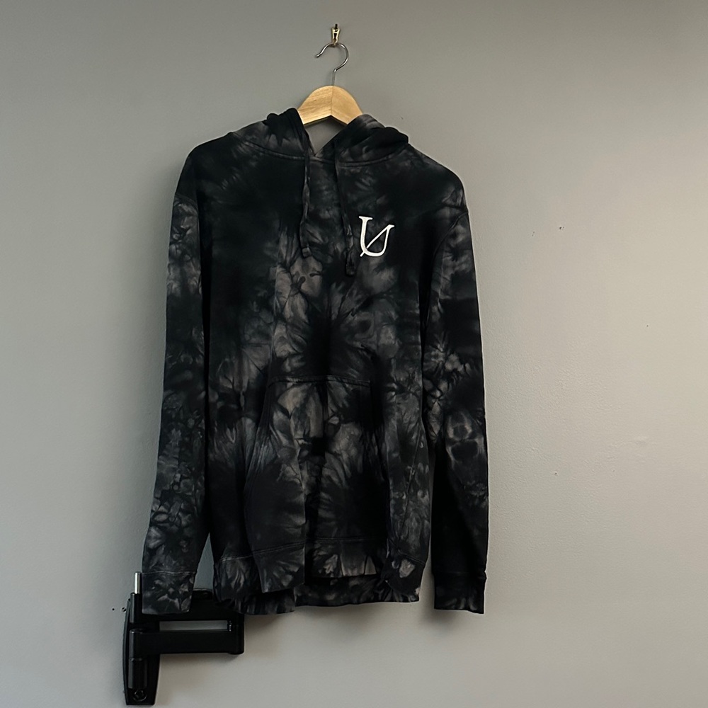 Underoath Band Merch: Black Tie-Dye Hoodie